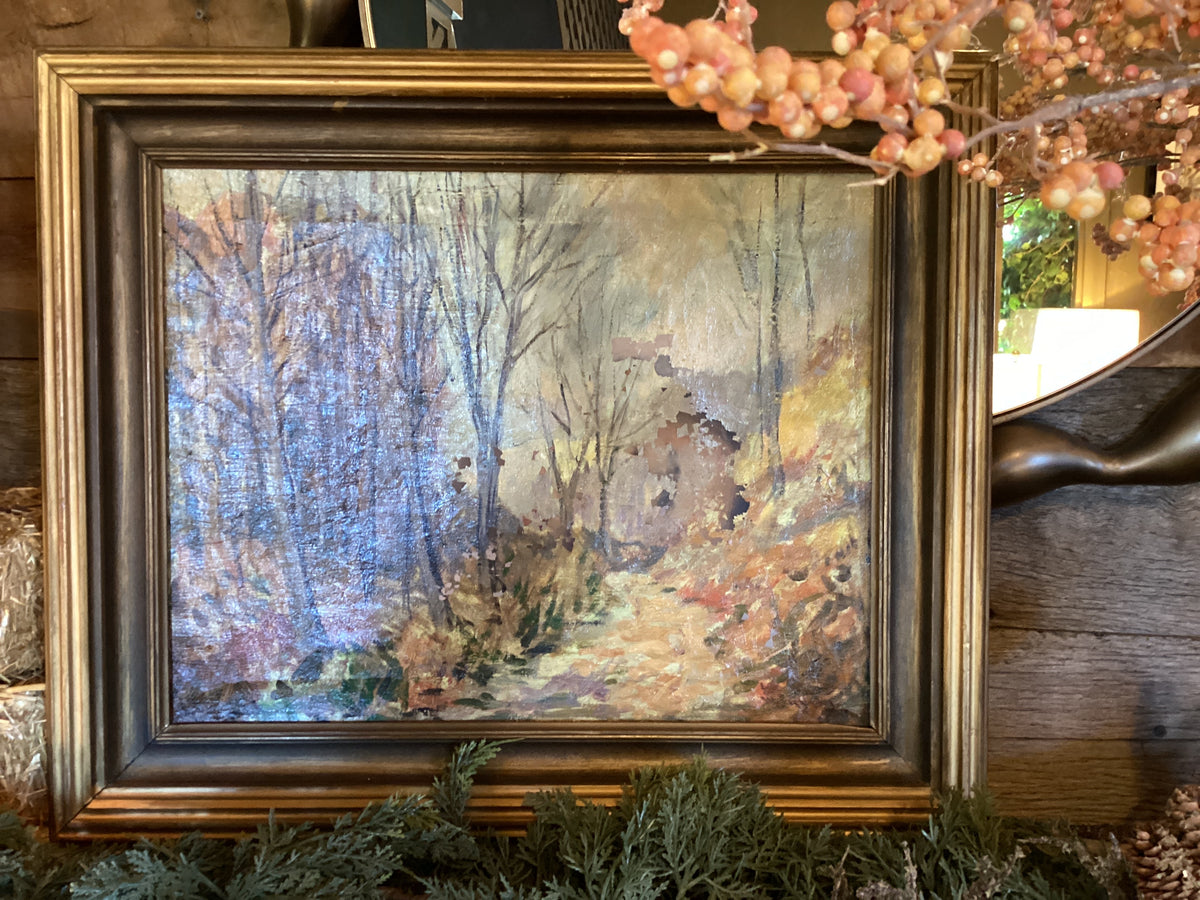Old landscape oil painting