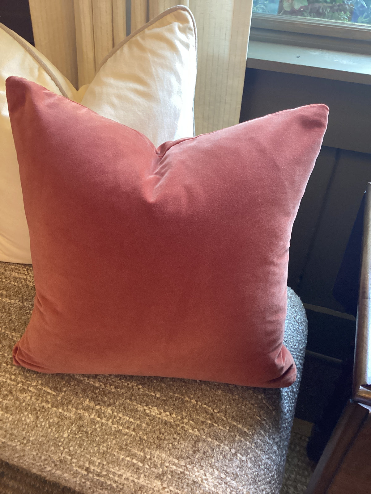 PILLOW RUST VELVET DOWN FILLED 18”X18”