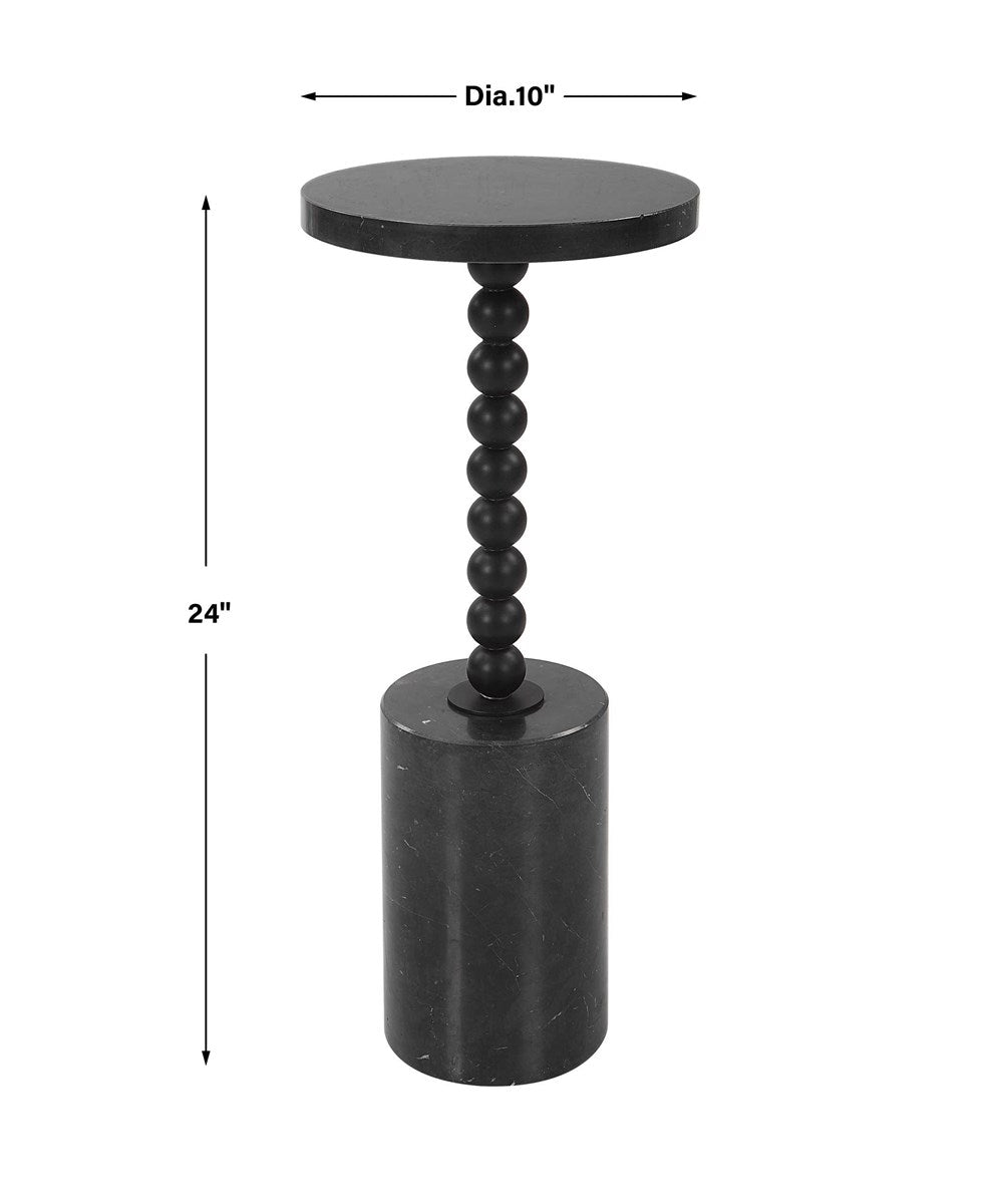 BLACK MARBLE BEADED DRINK TABLE