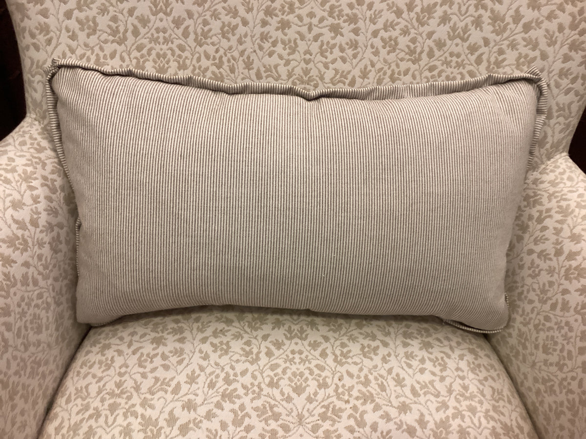 Pillow Tan Stripe Ruffle Edges 20x12
