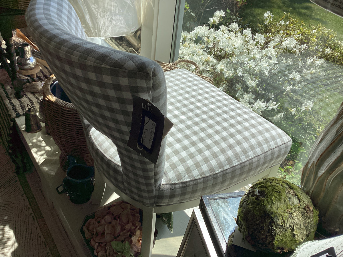 Della Side Chair Gray checked