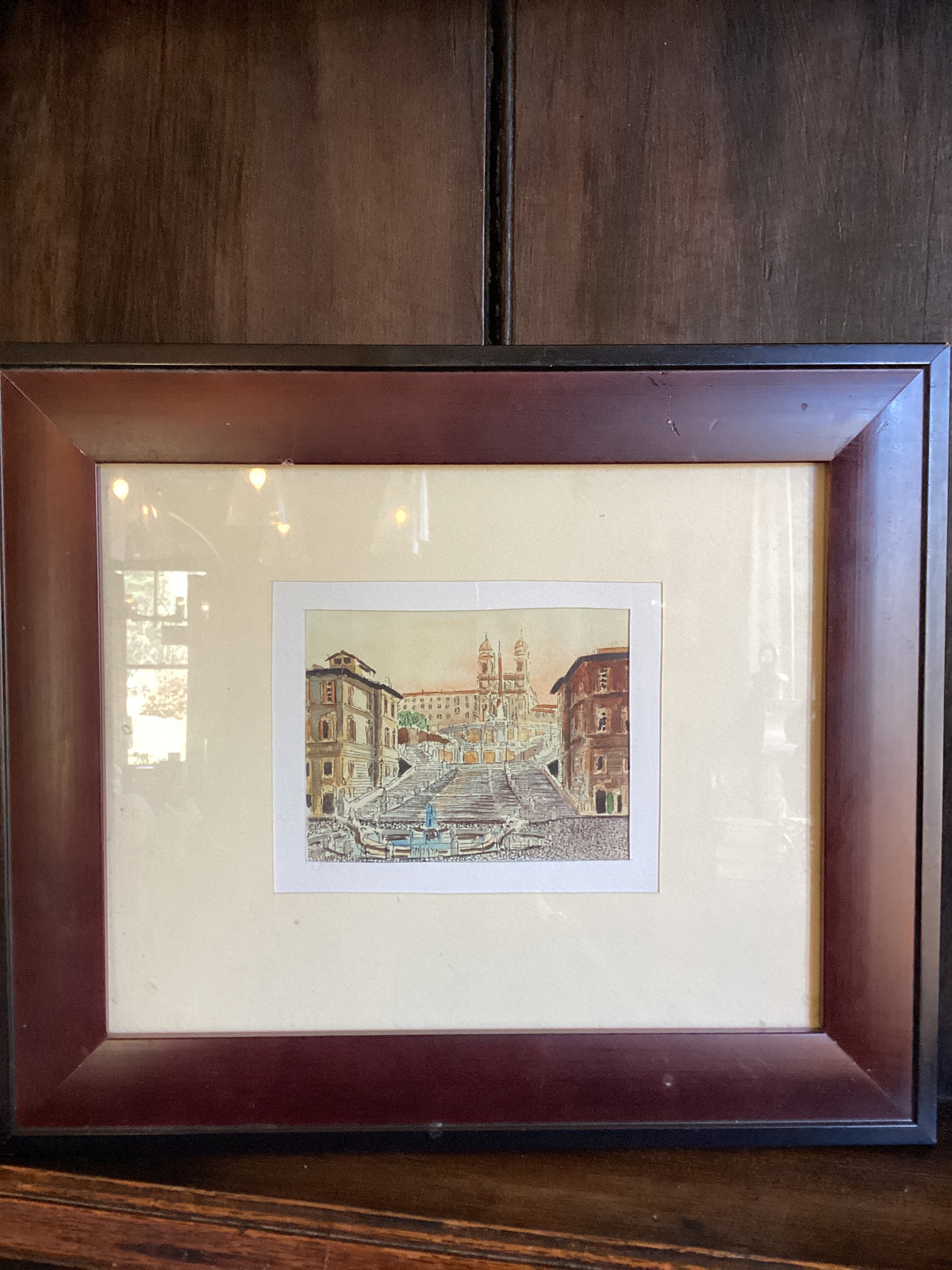 Watercolor of Scalinata de Trinity Demi Monti in Rome,Italy