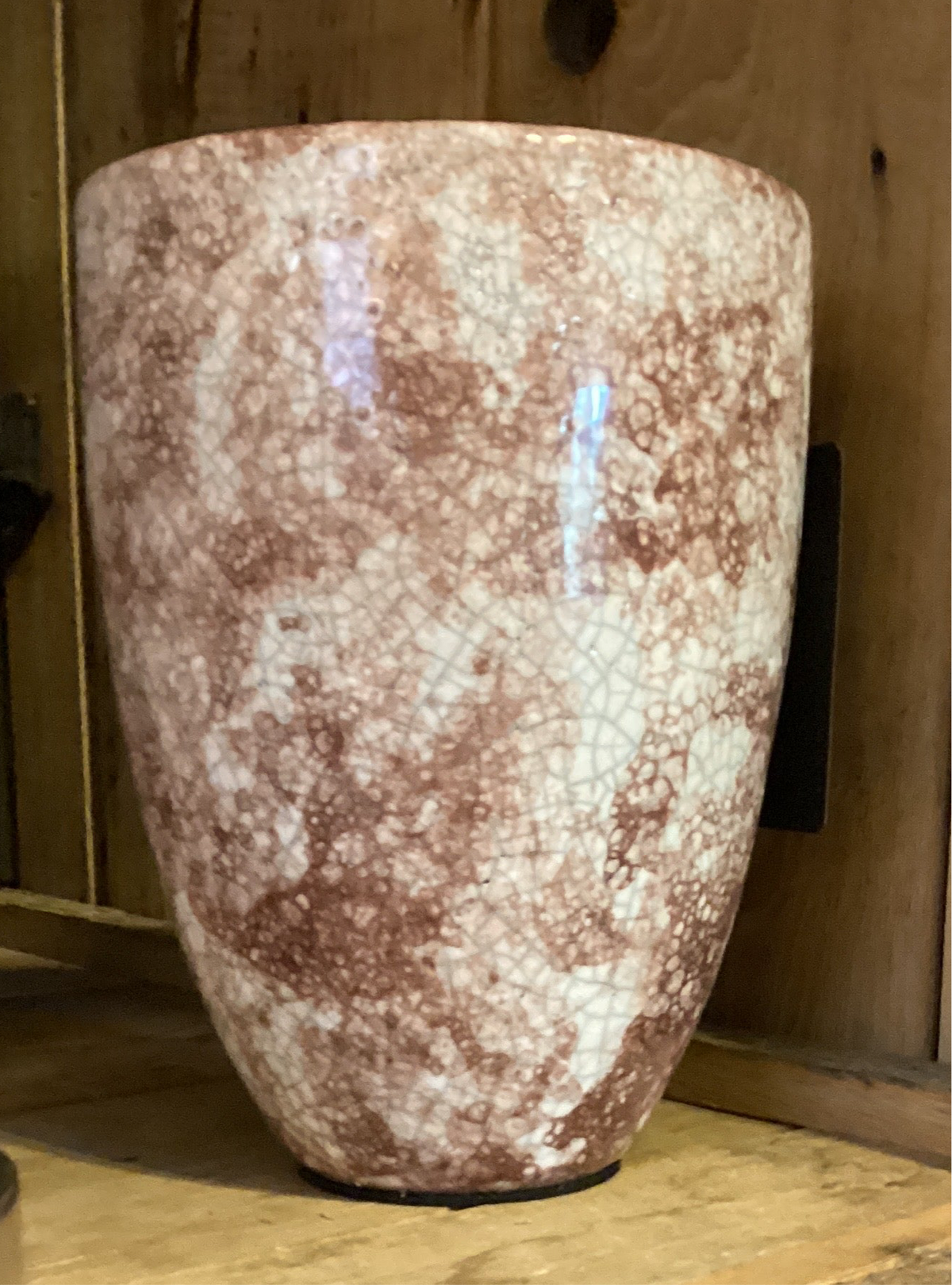 Vase -Brown sponge crackled finish SMALL