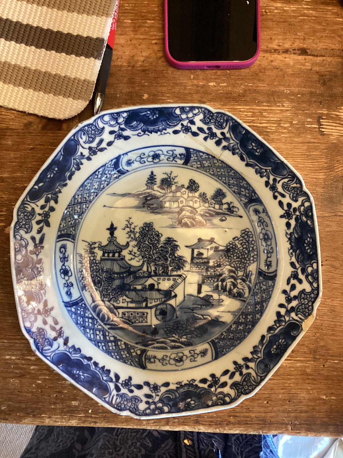 Antique Blue and White Bowl