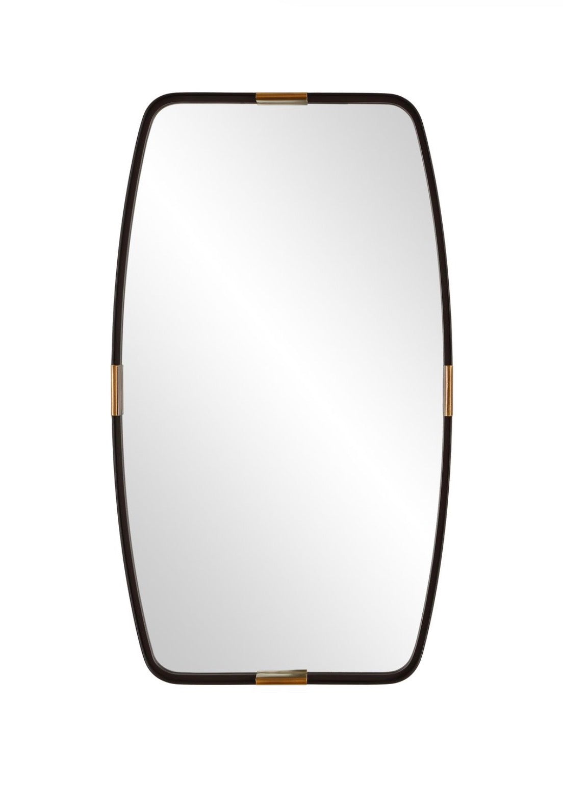 ROUNDED CORNERS WITH GOLD/BRASS BAND RECTANGULAR MIRROR
