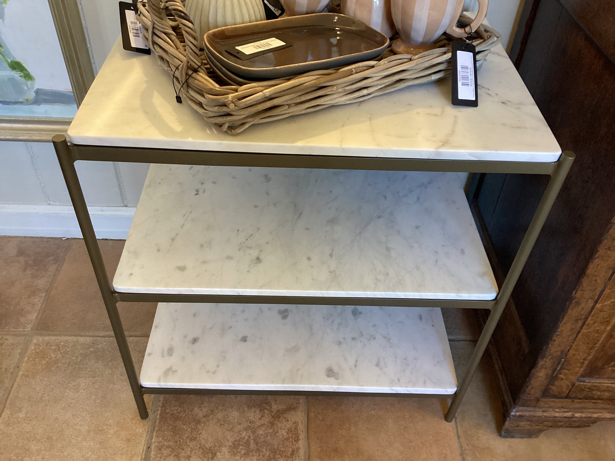 WHITE MARBLE FELIX NIGHTSTAND 25”x18”x26”