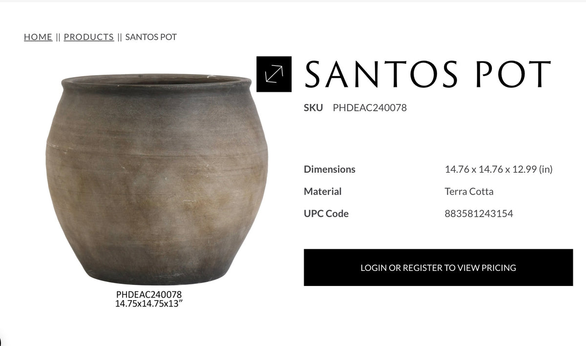 SANTOS TERRA COTTA POT