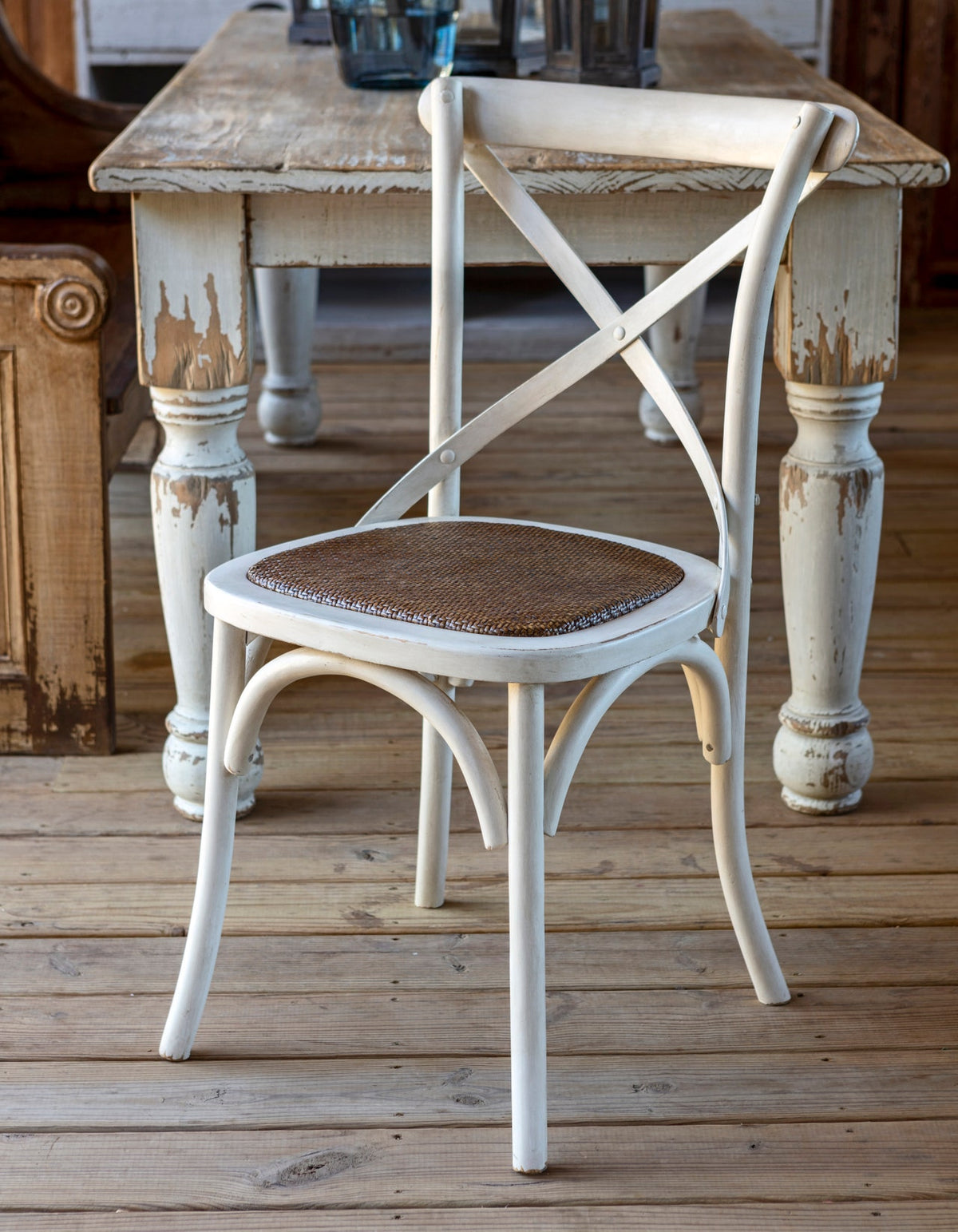 Painted Cross Back Chair set/2