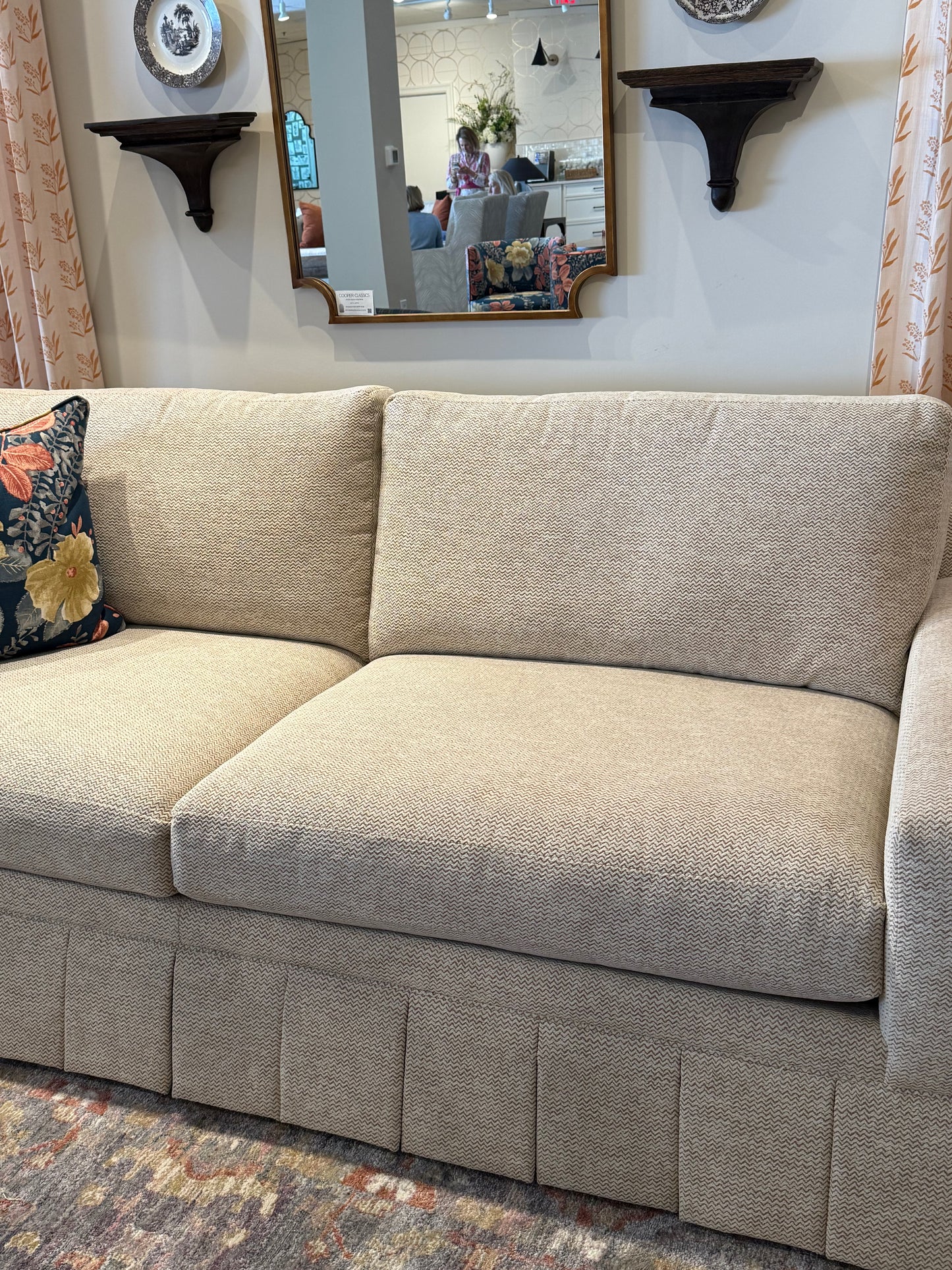 Box Pleat Sofa in ZIG ZAG TOFFEE (CD87 Series) 90LX41WX38H
