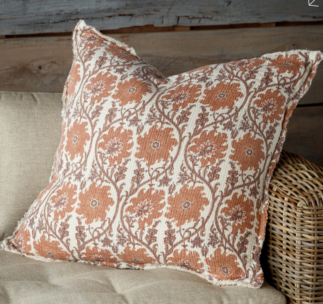 Quince Botanical Print Pillow 26"