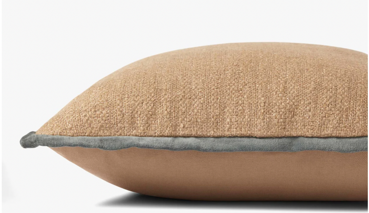 Aveline Natural/Blue Pillow 18" x 18"