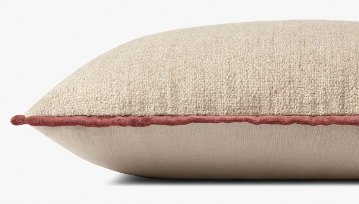 Aveline Ivory/Wine Pillow 16" x 26"