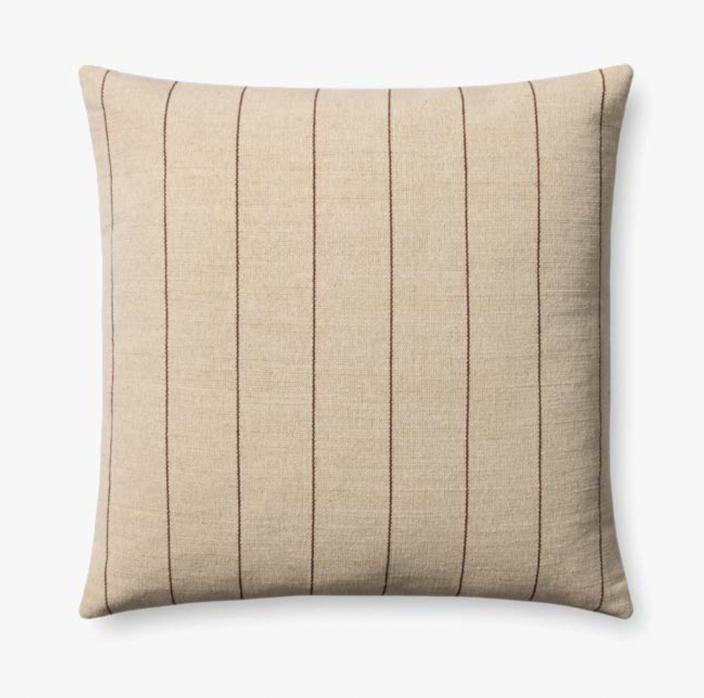 Keisha Natural / Brown Pillow 18" x 18"