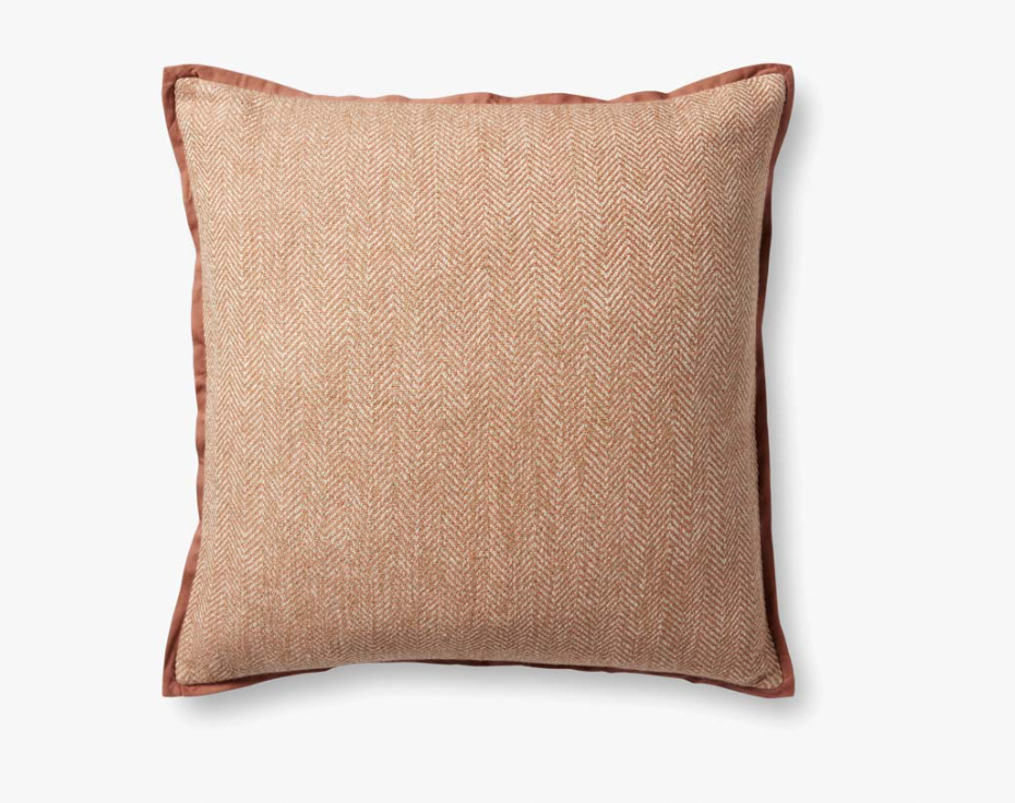 Herringbone Rose Pillow 22" x22"