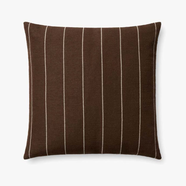 Keisha Chocolate / Natural Pillow COVER ONLY 18" x 18"