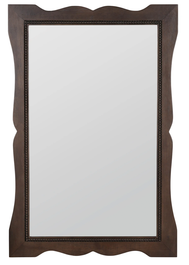 Mirror Wood Frame Jadie Wall - Beaded border