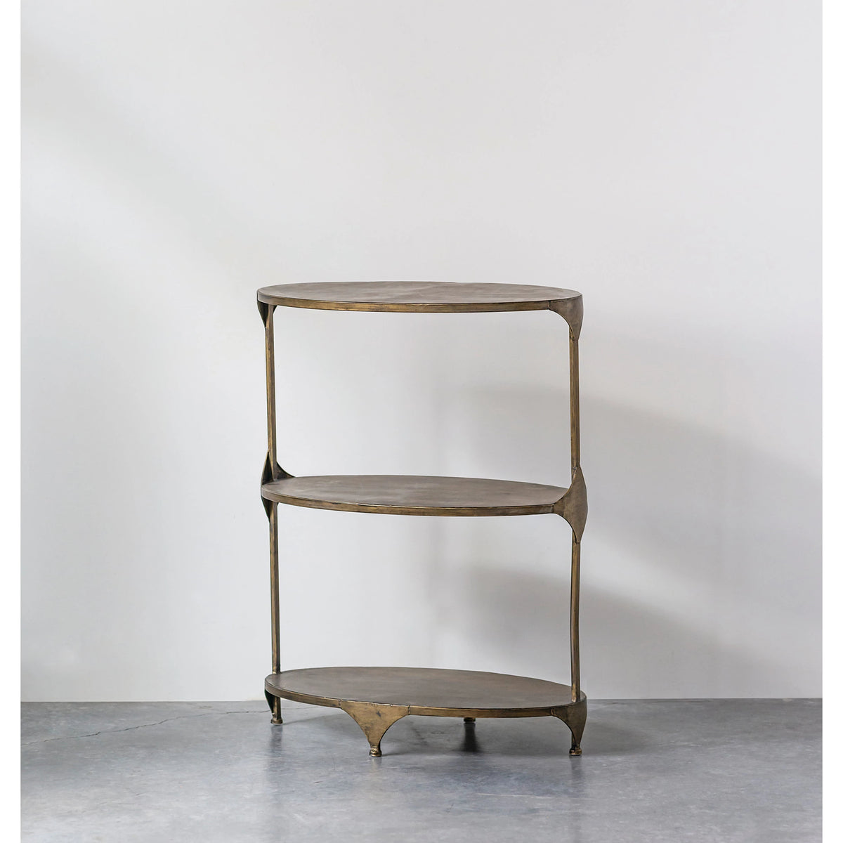 Metal 3-Tier Shelf with Antique Finish
