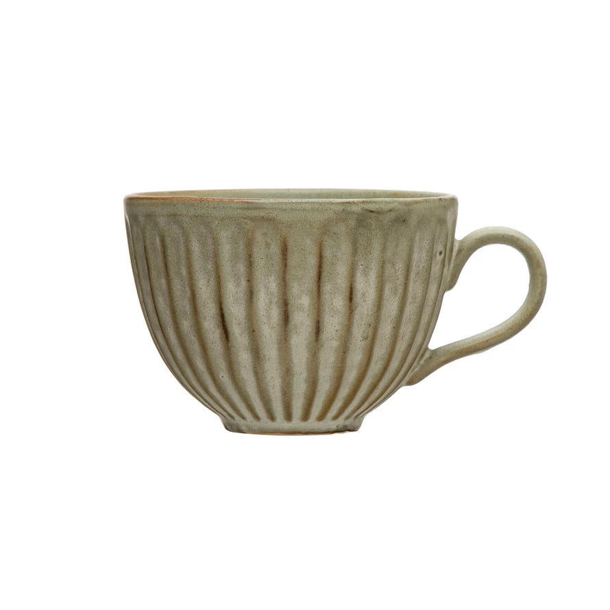 16 oz. Stoneware Pleated Mug