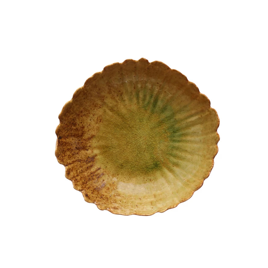 Stoneware Platter w/ Scalloped Edge