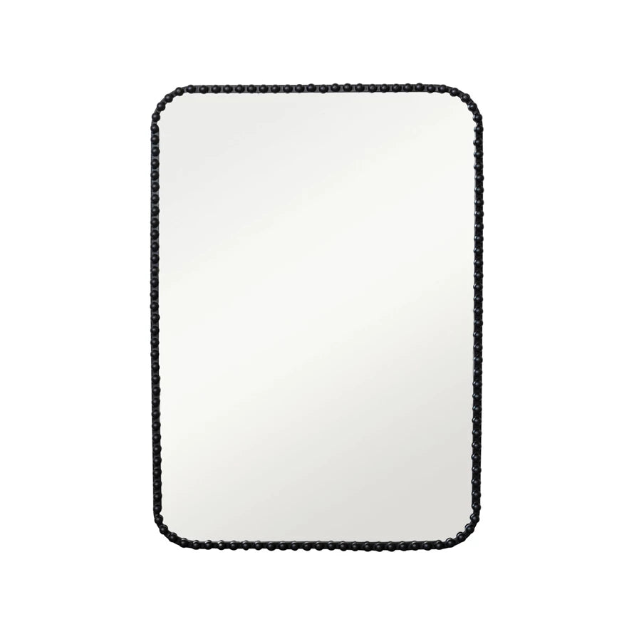Metal Wall Mirror w/ Beaded Frame
