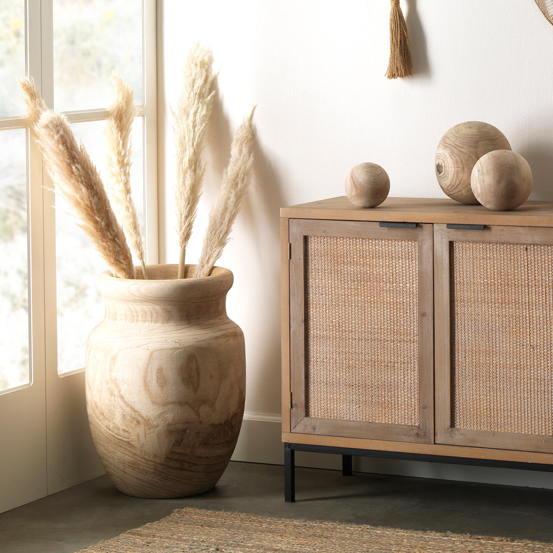 JY Topanga Wooden Vase - Natural Wood