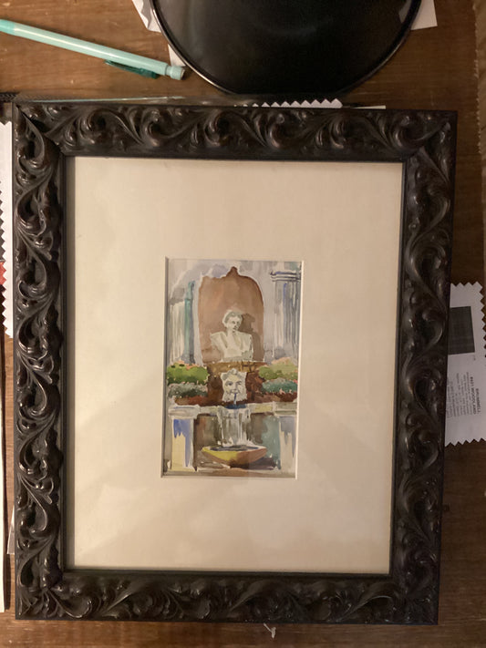 Watercolor Italian Fountain Frame