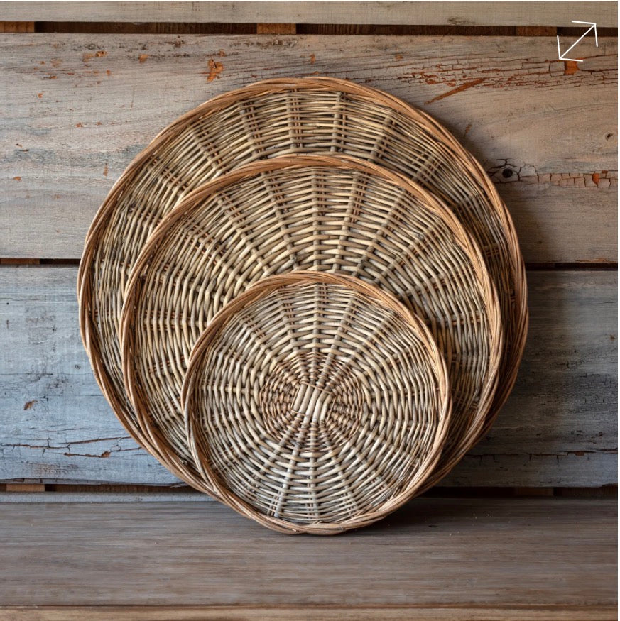 WOVEN ROTUNDA BASKETS SET OF 3