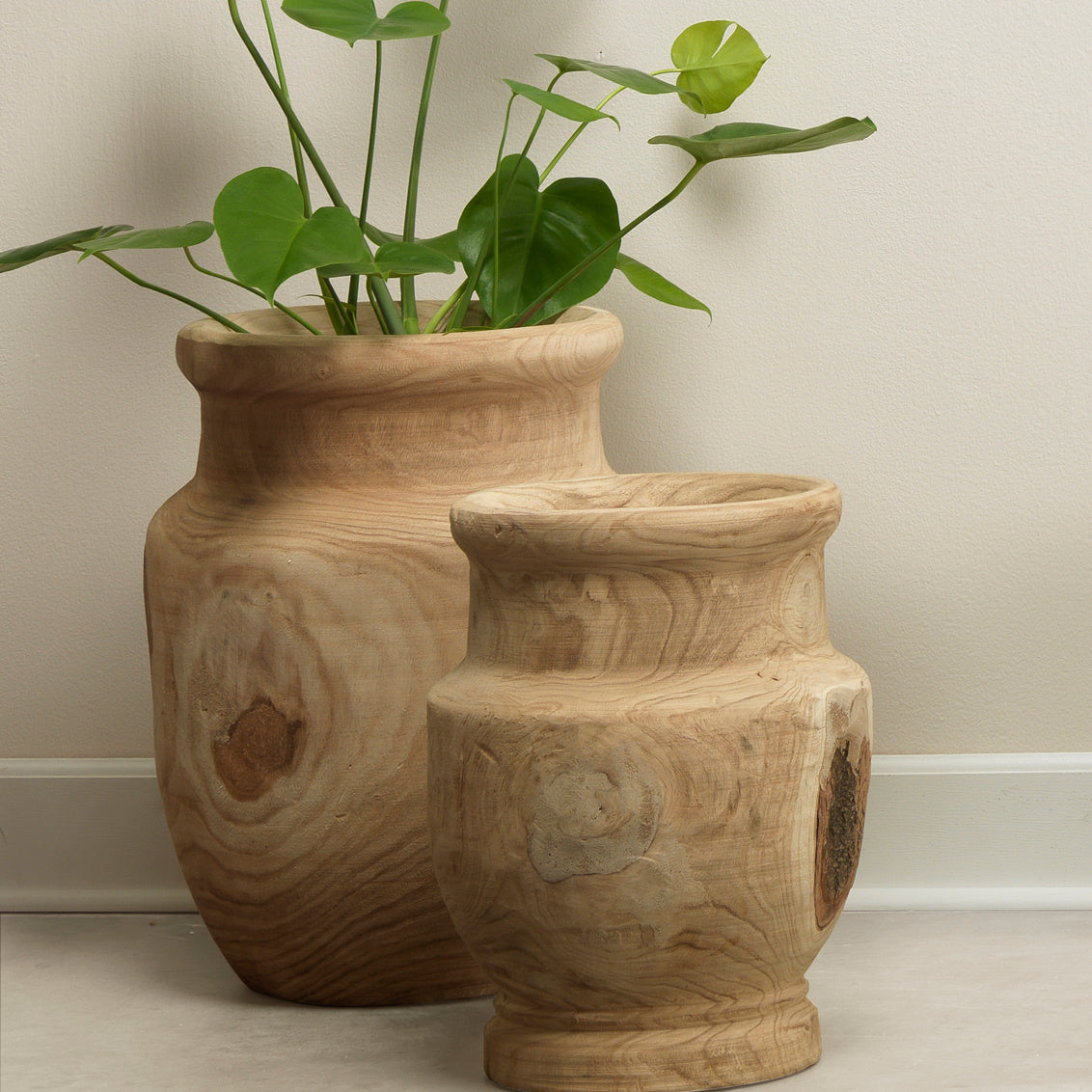 JY Topanga Wooden Vase - Natural Wood