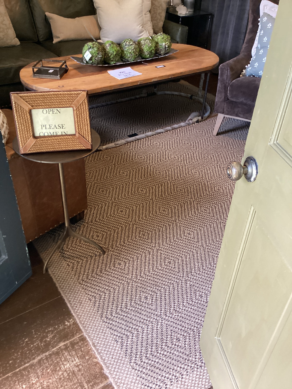 Black and tan Indoor Outdoor Rug -