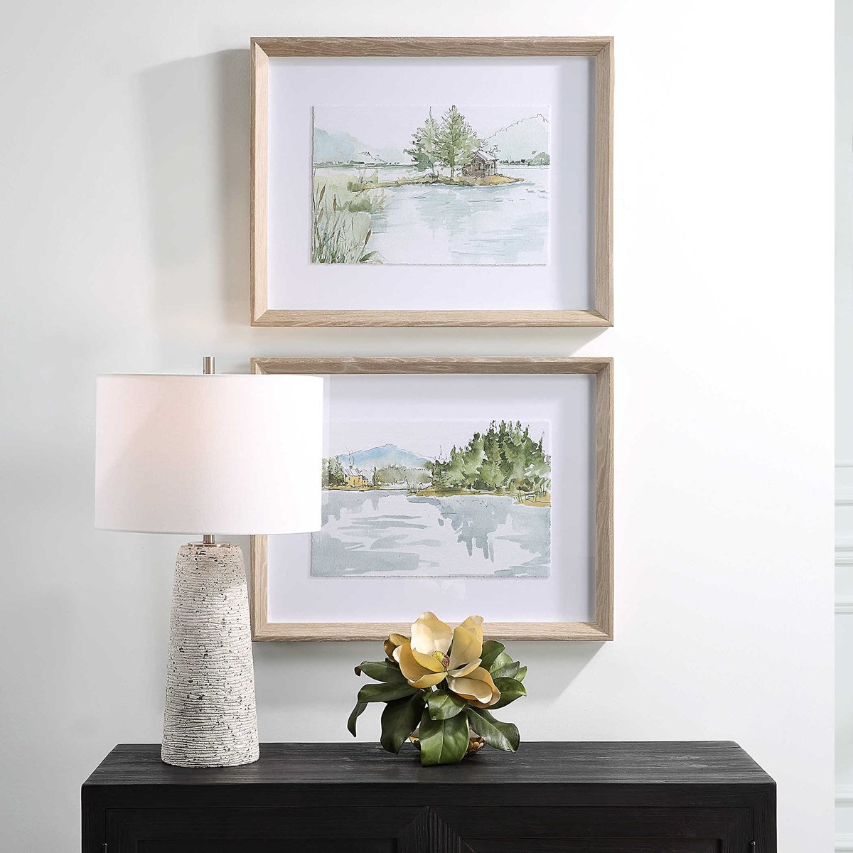 SERENE LAKE FRAMED PRINTS - Set of 2