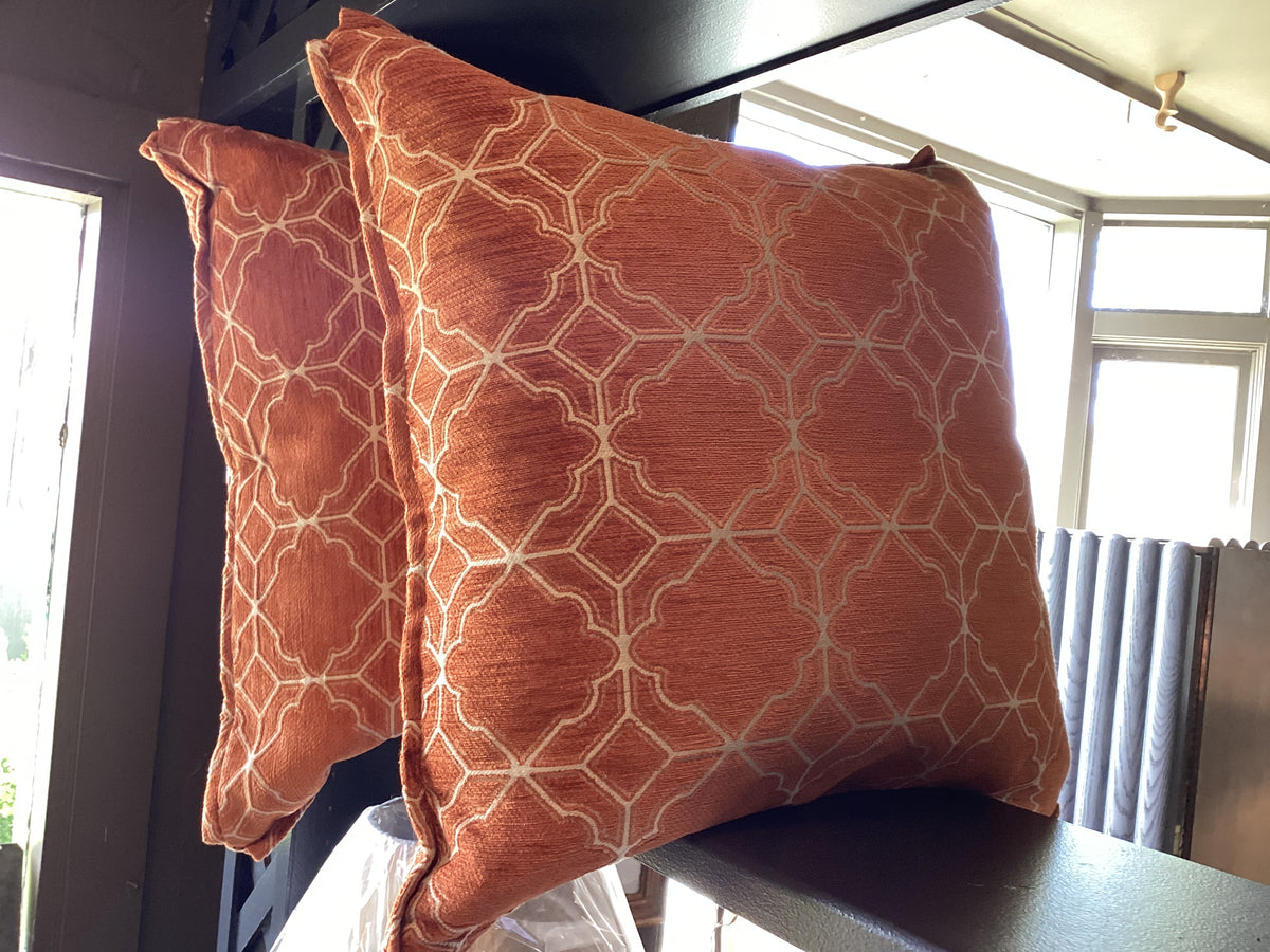 Orange and white Custom Velvet Pillow