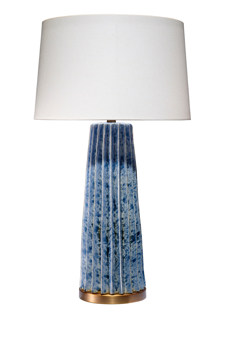 JY Pleated Table Lamp - Blue Ceramic