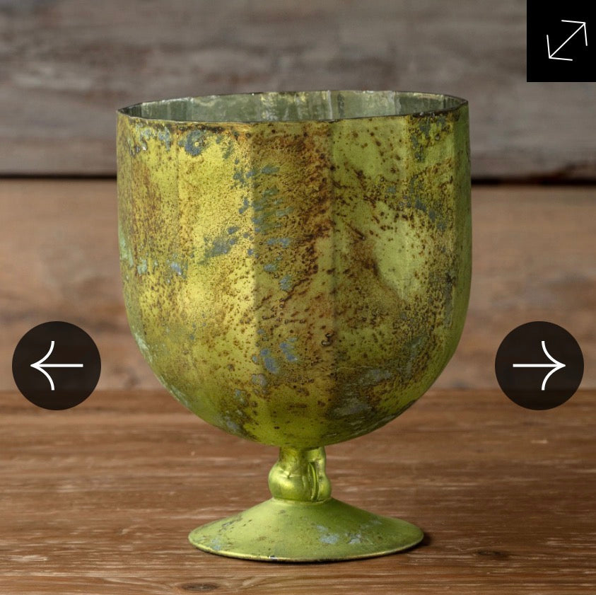 ANTIQUE OLIVE CHALICE LARGE