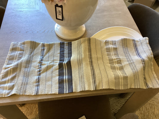 BLUE/GREY STRIPED LUMBAR THROW PILLOW 14x36 sale:25.00