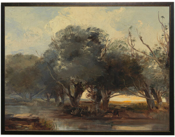 Vintage oil painting reproduction of a landscape