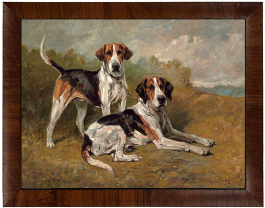 Vintage dog oil reproduction
