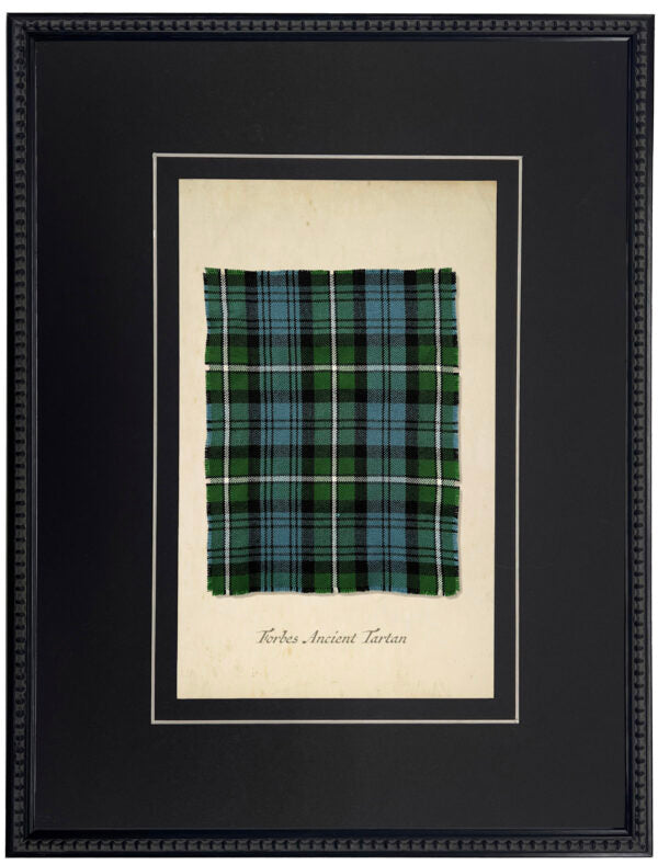 Clark tartan plaid print matted with a black mat with a v-groove