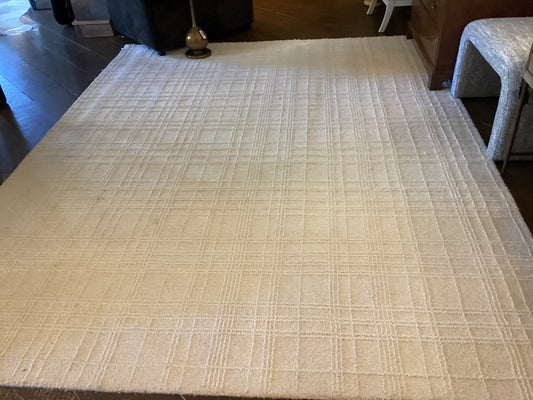 8’x10’ Wool White Rug-As Is