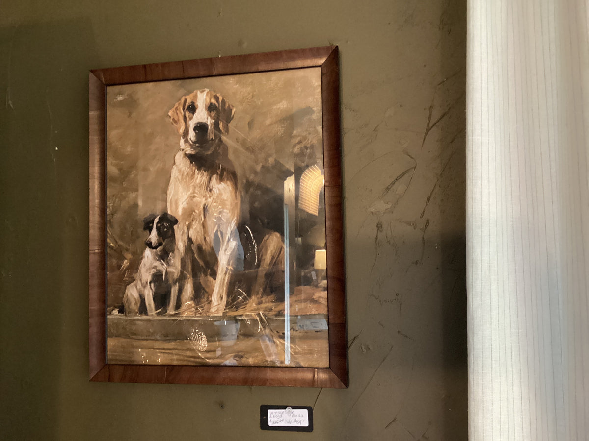 Print -vintage style two dogs