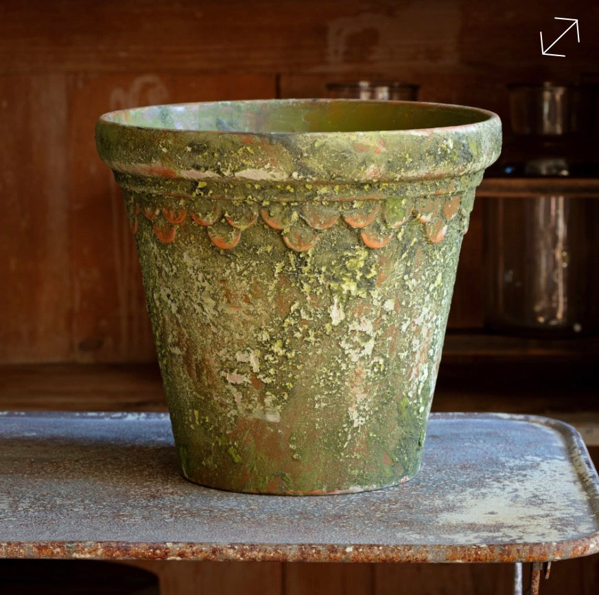 AGED GARDEN POT #12