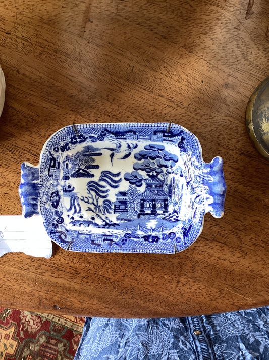Antique Blue Willow Soap Dish