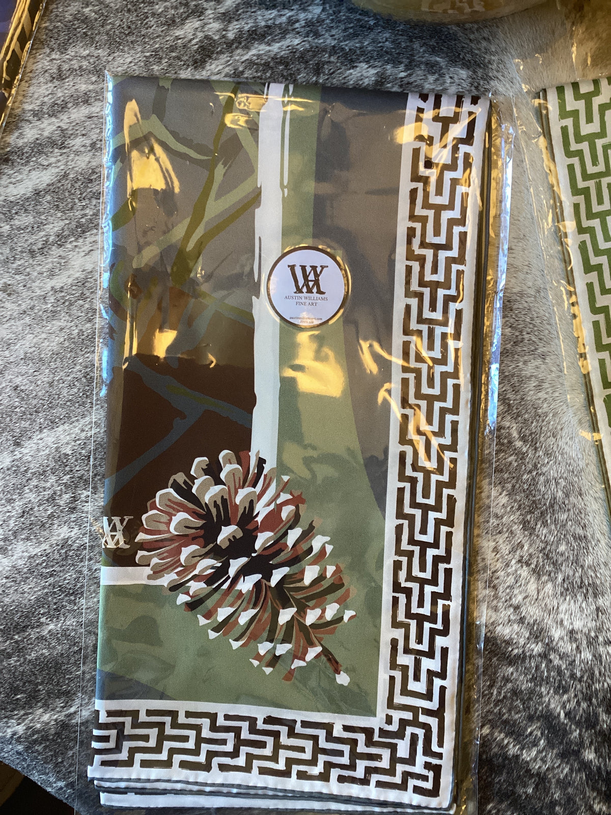 Scarf SILK slate Quail
