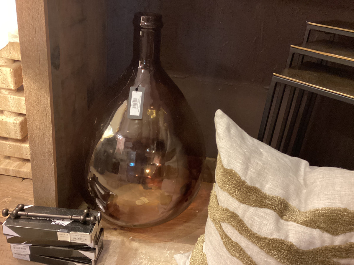 Brown Glass Bottle Vase