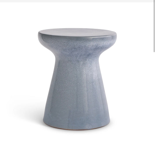 BLUE CERAMIC GLAZE SIDE TABLE 15x15x17.75