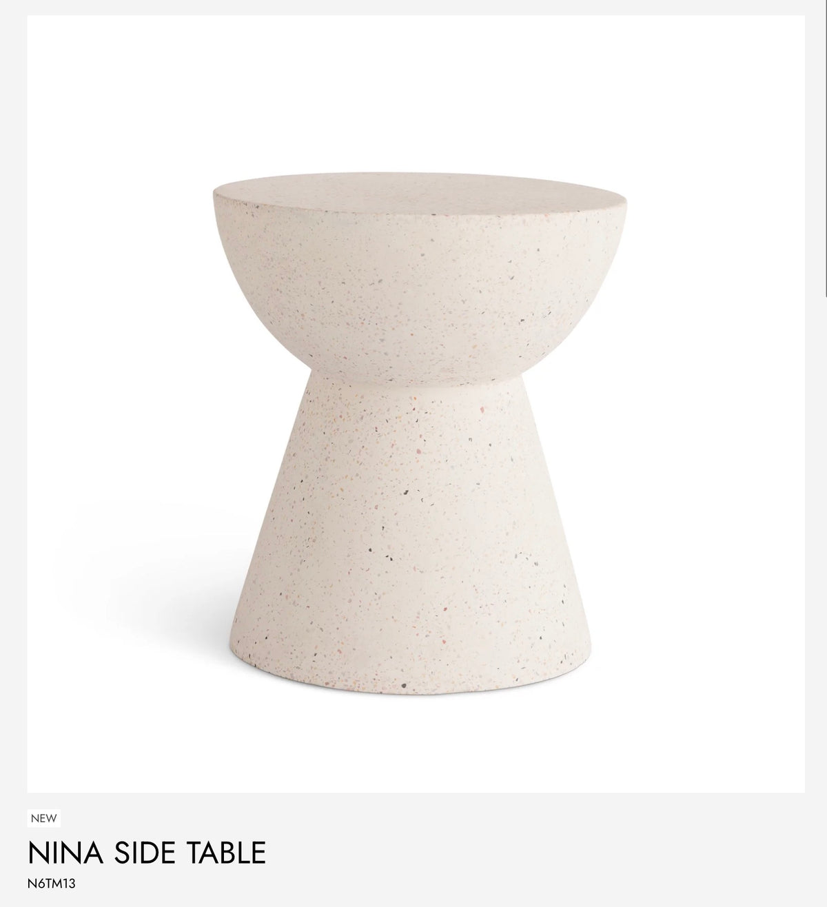 SIDE TABLE WHITE GLAZE 16.25x16.25x18.5
