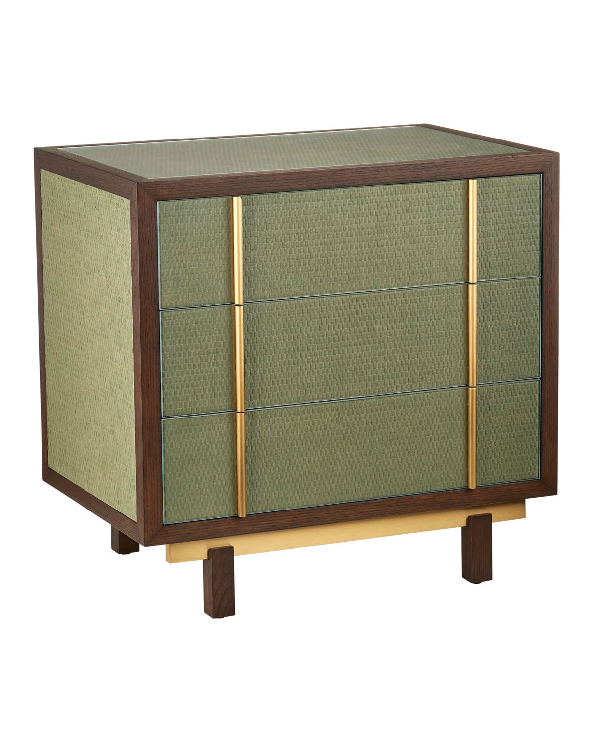 Nightstands /raffia under glass
