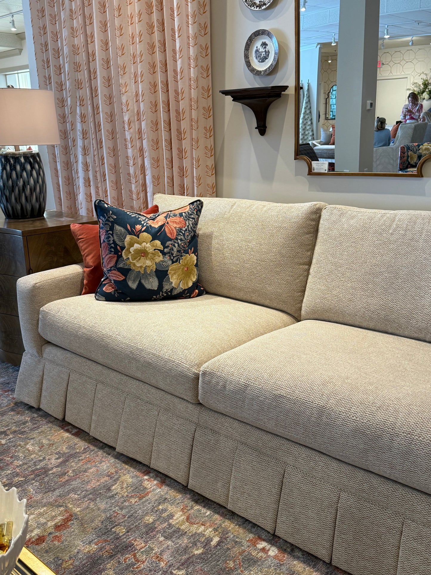 Box Pleat Sofa in ZIG ZAG TOFFEE  (CD87 Series) 90LX41WX38H