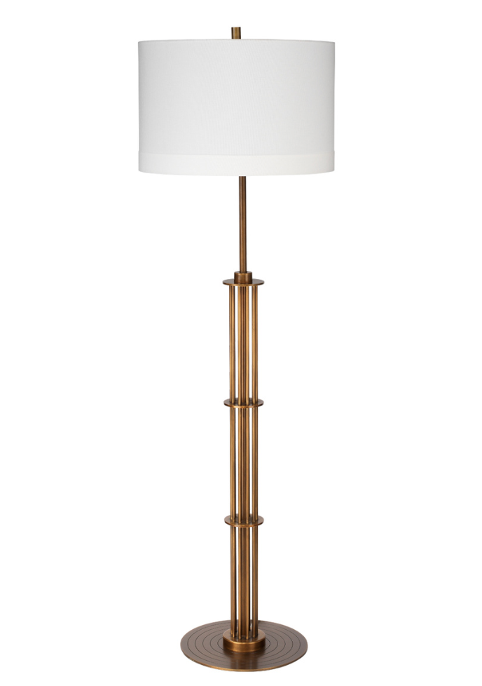 JY Marcus Floor Lamp - Antique Brass Metal