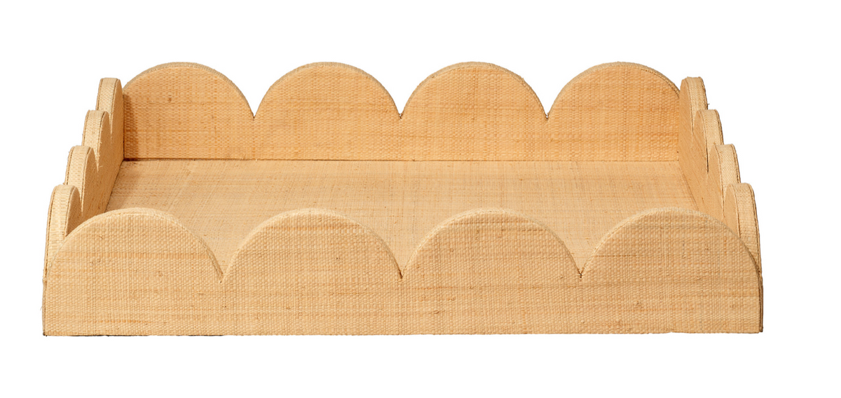 JY Wonderland Scalloped Tray - Natural Raffia