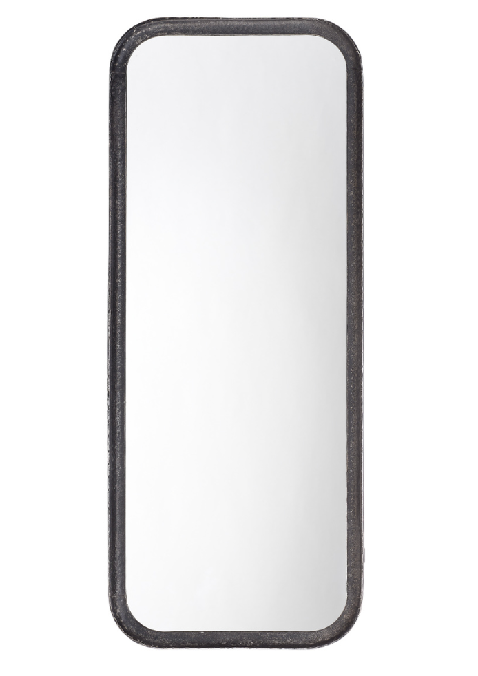JY Capital Mirror - Black Distressed Metal